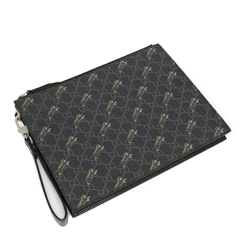 Gucci GG Supreme Clutch Bag Tiger